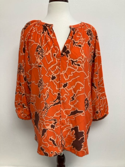 Women's Size Medium Marie Oliver Orange Print Top