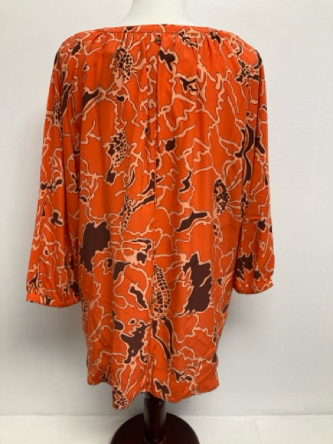 
                  
                    Women's Size Medium Marie Oliver Orange Print Top
                  
                