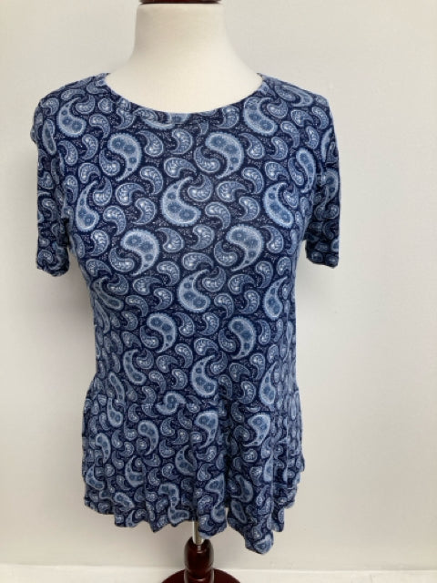 Women's Size Medium Michael Kors Blue Paisley Top