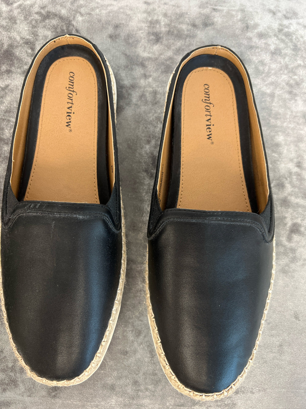 Comfortview Black Mules Women Size 8WW Women's Shoes